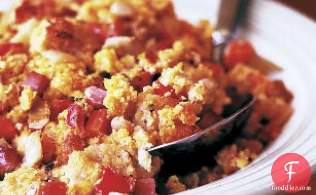 Corn Bread Dressing with Ham, Fennel, and Carrots