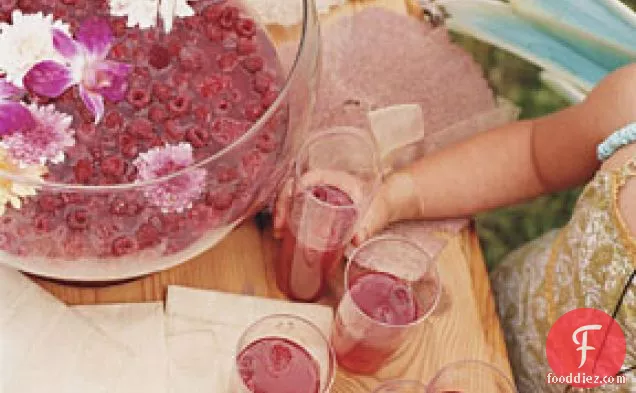 Raspberry and Rosé Petal Punch