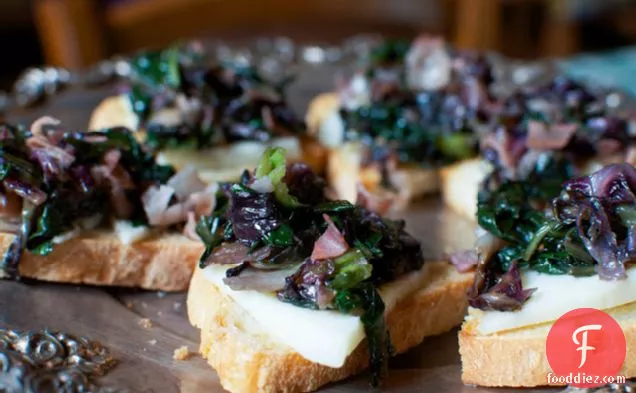 Crostini Of Radicchio, Prosciutto And Sapa