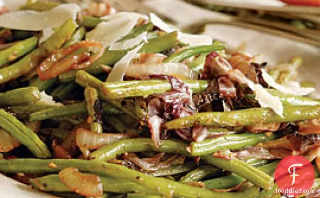 Green Beans & Radicchio With Shaved Parmesan