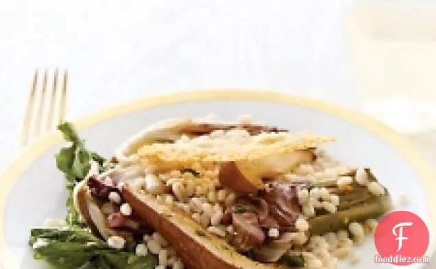 Radicchio And Escarole Salad With Barley And Roasted Pears