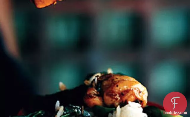 चीनी ब्रोकोली के साथ ब्लैक-बीन झींगा