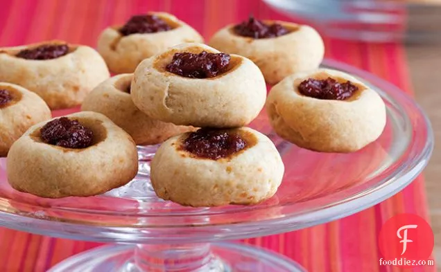 Parmesan Thumbprint Cookies with Tomato-Tart Cherry Jam