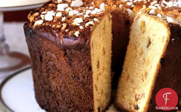 Saffron Panettone with Crushed Sugar Topping