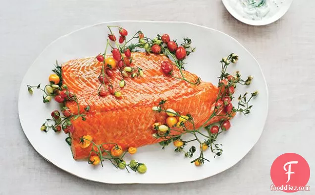 Slow-Roasted Salmon with Cherry Tomatoes and Couscous