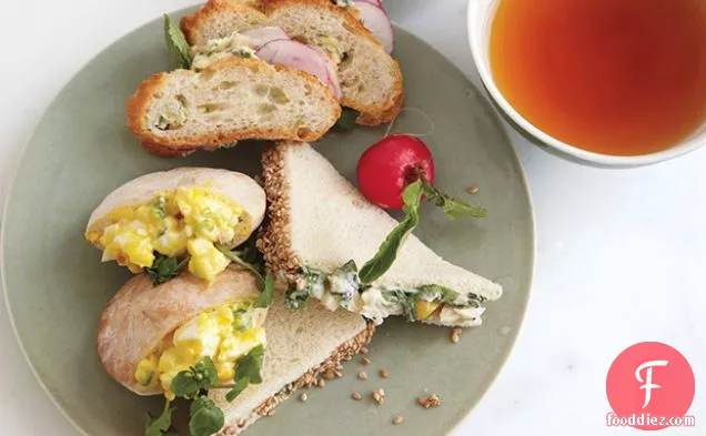 Sesame-Crusted Crab and Mango Tea Sandwiches