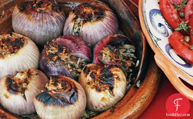 Roasted Stuffed Red Onions