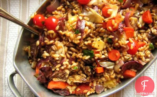 Warm Farro Salad With Roasted Vegetables And Fontina
