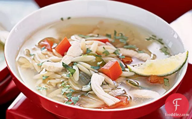 Yucatan-Style Chicken, Lime, and Orzo Soup
