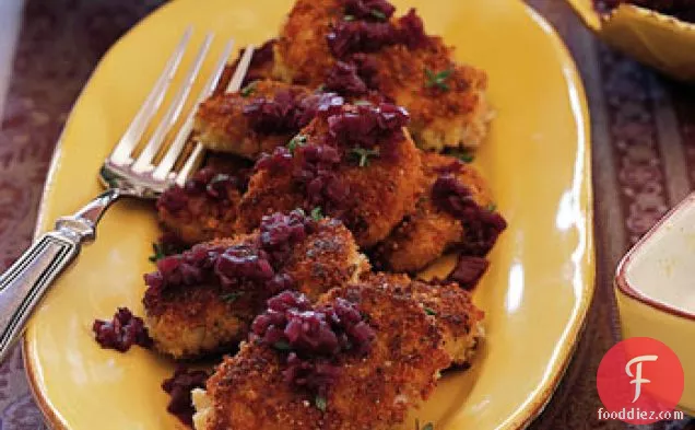 Mustard-Seed-Crusted Pork Medallions with Red Wine Sauce