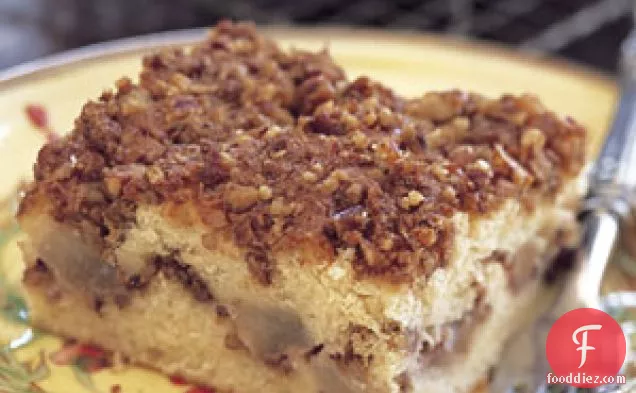 Sour Cream Coffee Cake with Pears and Pecans
