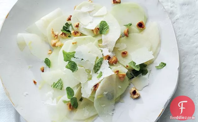 Shaved Kohlrabi with Apple and Hazelnuts