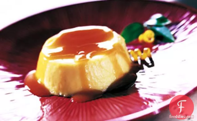 Flans with Marsala and Caramel Sauce
