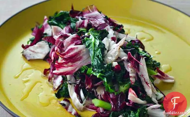 Grilled Radicchio and Kale, Sauerkraut Style