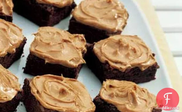 Chocolate Brownies with Peanut Butter Frosting