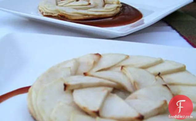 Apple Galettes with Caramel Sauce