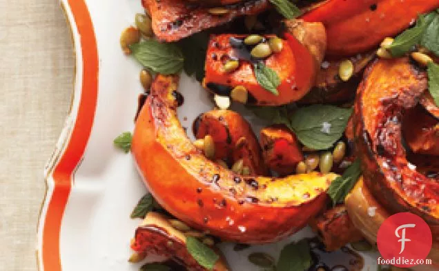 Roasted Squash with Mint and Toasted Pumpkin Seeds