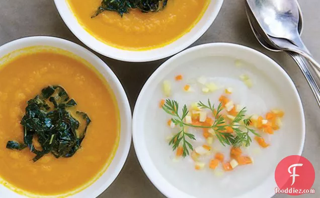 Ivory Carrot Soup with a Fine Dice of Orange Carrots