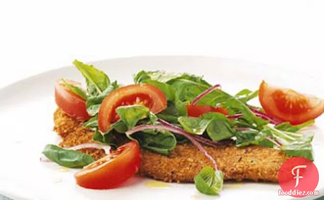 Veal Cutlets with Arugula and Tomato Salad