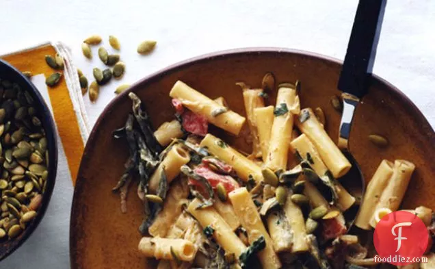 Ziti with Poblanos and Chipotle Sauce