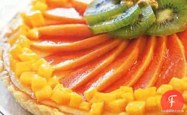 Cheesecake Tart with Tropical Fruits