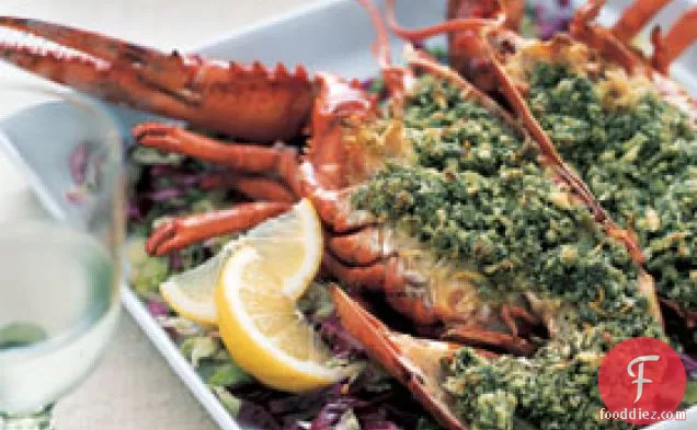 Roasted Lobster with Basil-Mint Pesto
