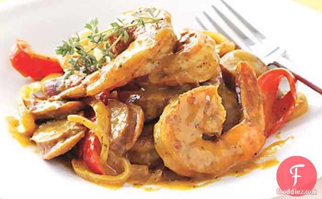 Andouille Sausage and Shrimp with Creole Mustard Sauce