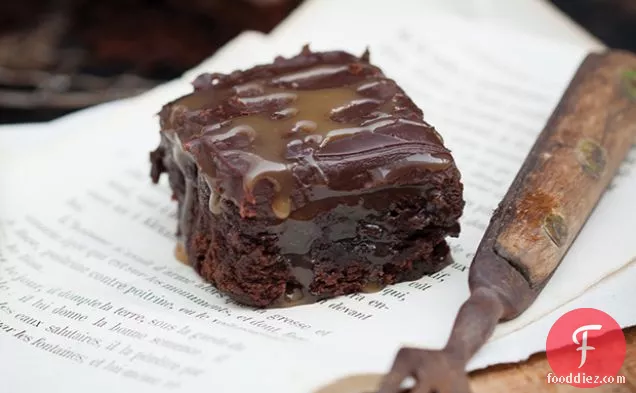 Caramel-Layered Dark Chocolate Brownies