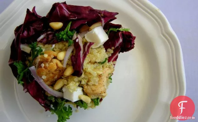 Cold Quinoa Salad With Chicken, Pine Nuts & Feta