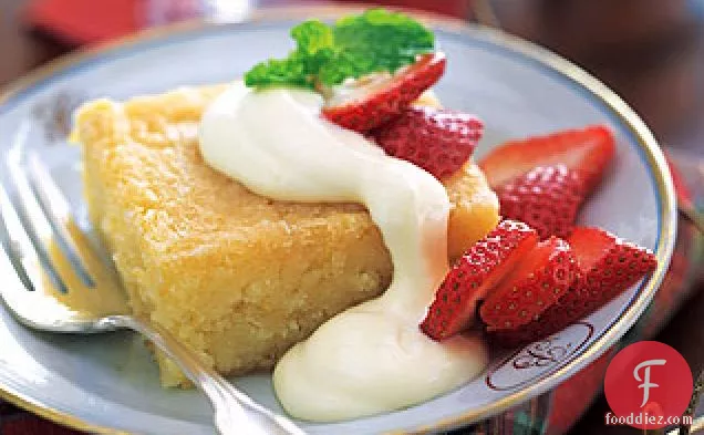 Lemon Syrup Cake with Berries and Lemon-Curd Cream