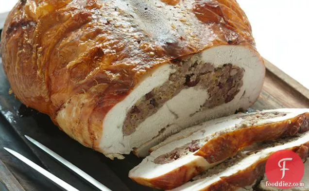 Turkey Breast Stuffed with Italian Sausage and Marsala-Steeped Cranberries