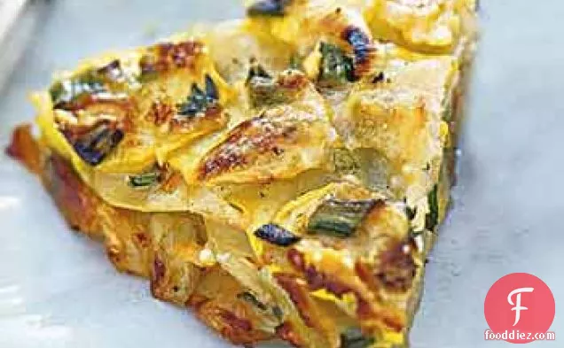 Herbed Summer Squash and Potato Torte with Parmesan