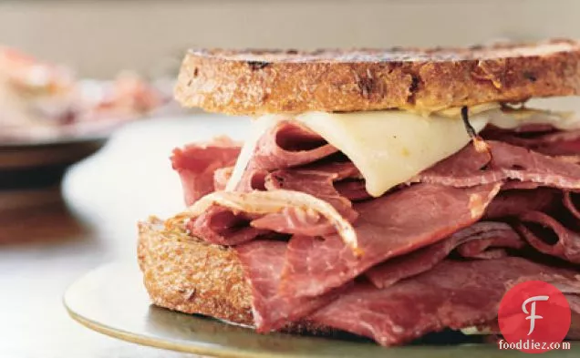 Grilled Corned Beef and Fontina Sandwiches