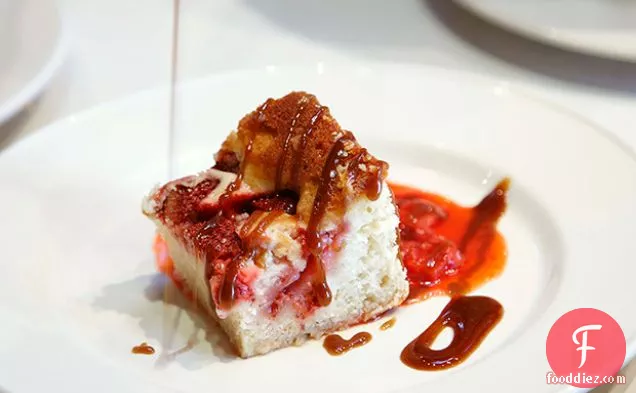 Strawberry Pazzo Cake with Herbed Crème Fraîche