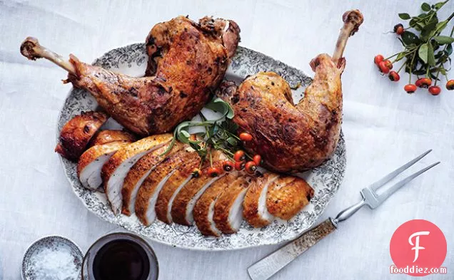 Brined Roast Turkey Breast with Confit Legs