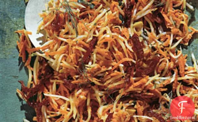 Fennel and Carrot Slaw with Olive Dressing