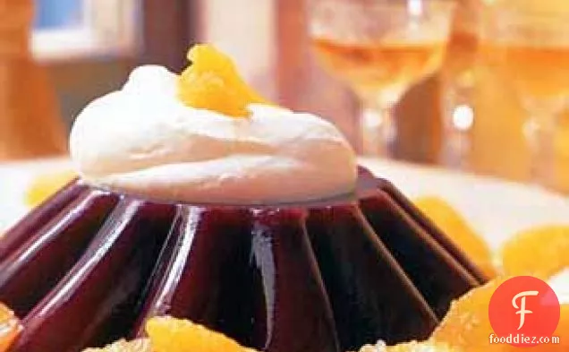 Blood Orange Jelly with Brandied Whipped Cream