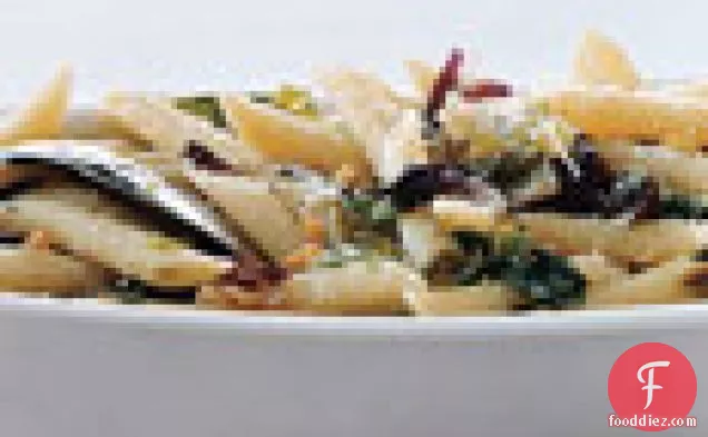 Penne Rigate with Mixed Greens and Pine Nuts