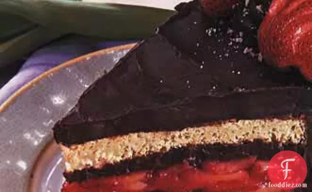 Hazelnut, Chocolate and Strawberry Torte