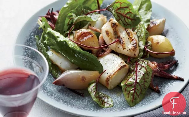Grilled Squid and Torpedo Onions with Sorrel