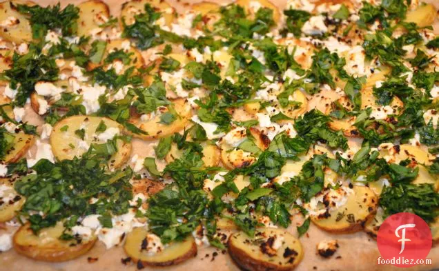 Roasted Potato Pizza With Goat Cheese, Spring Herbs And Urfa Biber