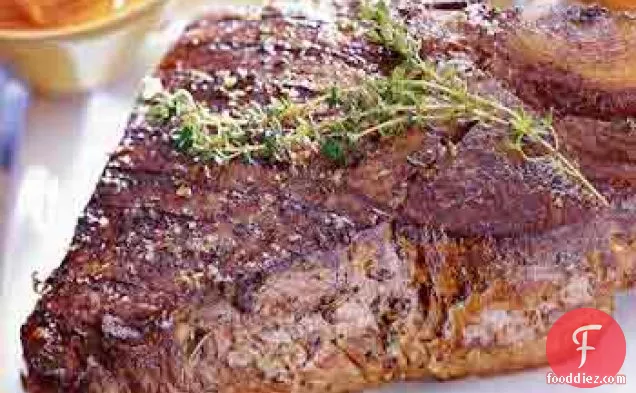 Grilled Porterhouse Steak with Paprika-Parmesan Butter