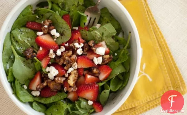Strawberry Spinach Salad With Sweet And Spicy Walnuts