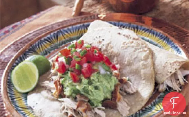 Crispy Pork with Avocado Salsa and Tomato Salsa