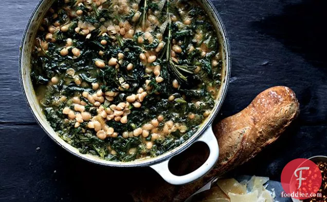 Spicy Beans with Wilted Greens