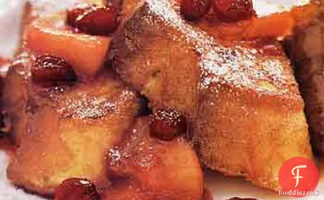 Eggnog French Toast with Cranberry-Apple Compote