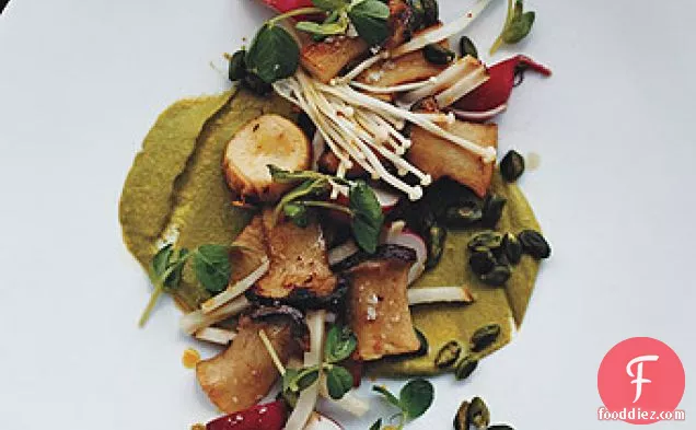 King Oyster Mushrooms with Pistachio Purée