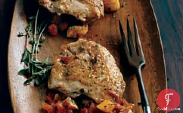 Pressed Chicken with Yellow Squash and Tomatoes