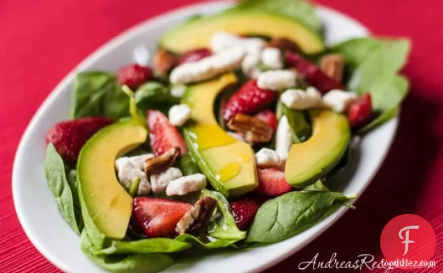 Strawberry Spinach Salad With Avocado And Champagne Vinaigrette