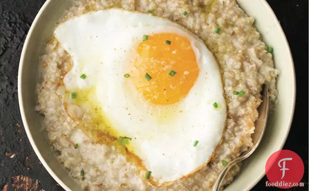 Savory Oatmeal with a Basted Egg
